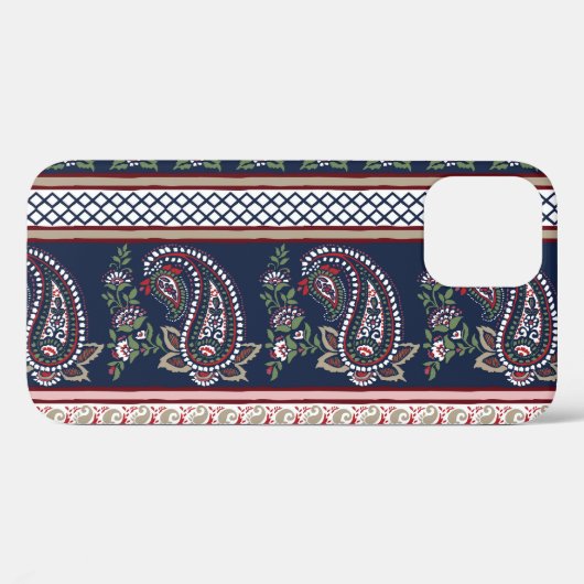 Elegant Navy Paisley: Tijdloos grensontwerp Case-Mate iPhone Case (Achterkant (horizontaal))