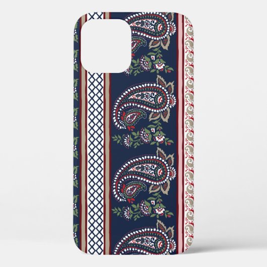 Elegant Navy Paisley: Tijdloos grensontwerp Case-Mate iPhone Case (Achterkant)