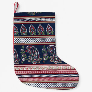 Elegant Navy Paisley: Tijdloos grensontwerp Kleine Kerstsok