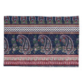 Elegant Navy Paisley: Tijdloos grensontwerp Kussensloop (Achterkant)