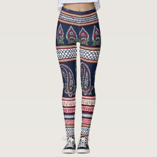 Elegant Navy Paisley: Tijdloos grensontwerp Leggings