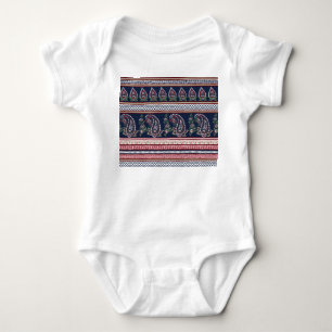 Elegant Navy Paisley: Tijdloos grensontwerp Romper