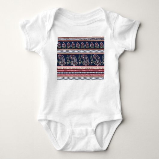 Elegant Navy Paisley: Tijdloos grensontwerp Romper (Voorkant)