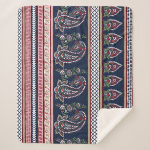 Elegant Navy Paisley: Tijdloos grensontwerp Sherpa Deken