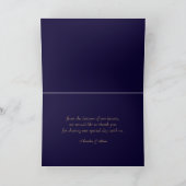 Elegant Navy Personalized Folded Thank You Card Bedankkaart (Binnen)