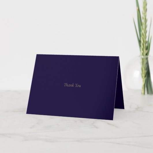 Elegant Navy Personalized Folded Thank You Card Bedankkaart (Voorkant)