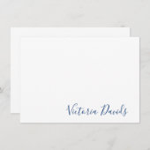 Elegant Navy Personalized Signature Script Notitiekaartje (Voorkant / Achterkant)