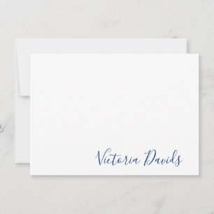Elegant Navy Personalized Signature Script Notitiekaartje