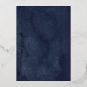 Elegant Navy Pink Floral Tiara Dress Quinceanera Folie Uitnodiging (Achterkant)