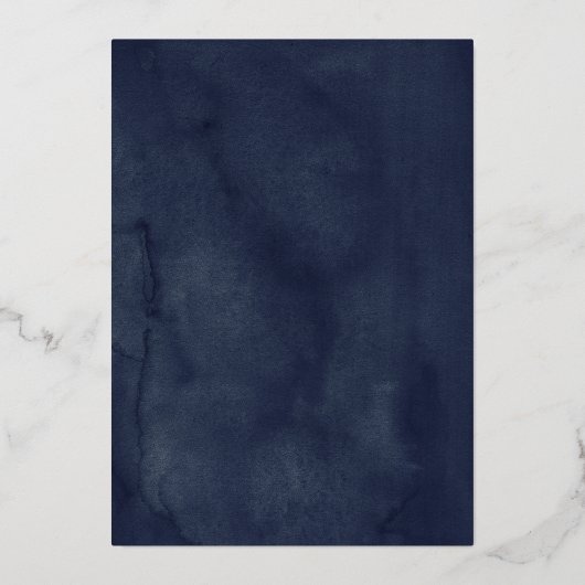 Elegant Navy Pink Floral Tiara Dress Quinceanera Folie Uitnodiging (Achterkant)