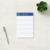 Elegant Navy Professional Monogram Business Post-it® Notes (Kantoor)