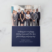 Elegant Navy Red Green Tartan Pset Business Feestdagen Kaart (Binnen)