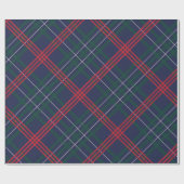 Elegant Navy Red Green Tartan Pset Holiday Cadeaupapier (Vlak)