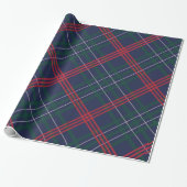 Elegant Navy Red Green Tartan Pset Holiday Cadeaupapier (Uitgerold)