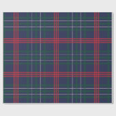 Elegant Navy Red Green Tartan Pset Holiday Cadeaupapier (Vlak)