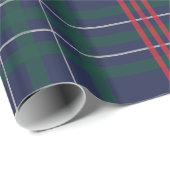 Elegant Navy Red Green Tartan Pset Holiday Cadeaupapier (Rol Hoek)
