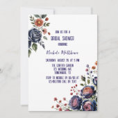 Elegant Navy Roos en Coral Vrijgezellenfeest Kaart (Voorkant)