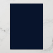 Elegant Navy Roos Gold bruged Weddenschap Folie Uitnodiging (Achterkant)