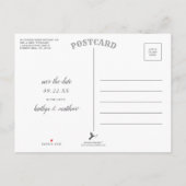 Elegant Navy & Roos Gold Floral Wedding Collectie Aankondigingskaart (Achterkant)