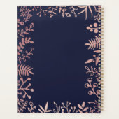 Elegant Navy & Roos Gold Floral Wedding Collectie Planner (Achterkant)