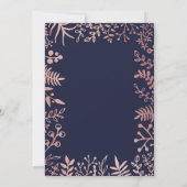 Elegant Navy & Roos Gold Floral Wedding Collectie Save The Date (Achterkant)