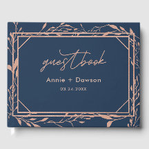 Elegant Navy & Roos Gold Floral Wedding