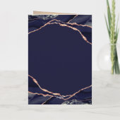 Elegant Navy Roos Gold Foil Agate Weddenfoto Bedankkaart (Achterkant)