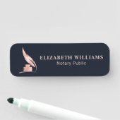 Elegant Navy & Roos Gold Notaris Openbaar Naamplaatje (In situ)