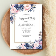 Elegant Navy Roze Bloem Engagement Feest