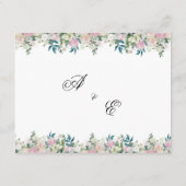 Elegant Navy Roze Roze Bruiloft Informatiekaartje (Achterkant)