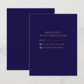 Elegant Navy RSVP card (Voorkant / Achterkant)