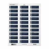 Elegant Navy Schelp Motief Etiket (Full Sheet)