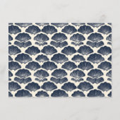 Elegant Navy Schelp Motief Informatiekaartje (Achterkant)
