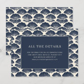 Elegant Navy Schelp Motief Informatiekaartje (Voorkant / Achterkant)