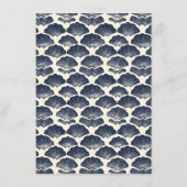 Elegant Navy Schelp Motief Informatiekaartje (Achterkant)