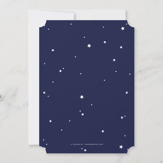 Elegant Navy Script and Stars Graduation Party Kaart (Achterkant)