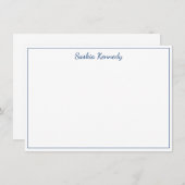 Elegant Navy Script Border Personalized Notitiekaartje (Voorkant / Achterkant)