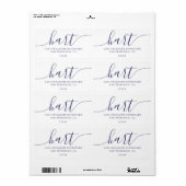 Elegant Navy Script Familieadres Etiket (Full Sheet)