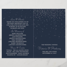 Elegant Navy & Silver Falling Stars Wedding