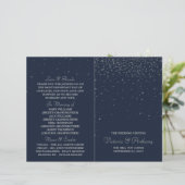 Elegant Navy & Silver Falling Stars Wedding (Staand voorkant)
