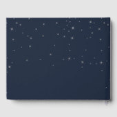 Elegant Navy & Silver Falling Stars Wedding Gastenboek (Achterkant)