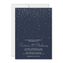 Elegant Navy & Silver Falling Stars Wedding