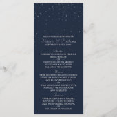 Elegant Navy & Silver Falling Stars Wedding Menu (Voorkant)