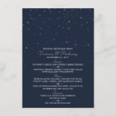 Elegant Navy & Silver Falling Stars Wedding Menu (Voorkant)