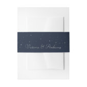 Elegant Navy & Silver Falling Stars Wedding Uitnodigingen Wikkel (Voorkant Voorbeeld)