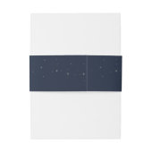 Elegant Navy & Silver Falling Stars Wedding Uitnodigingen Wikkel (Achterkant Voorbeeld)