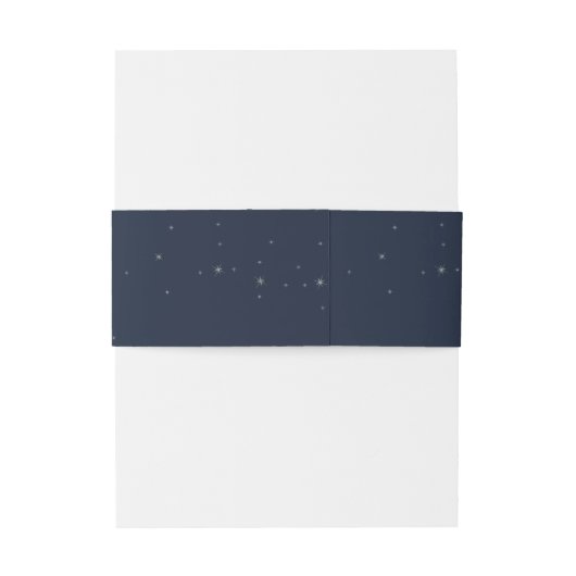 Elegant Navy & Silver Falling Stars Wedding Uitnodigingen Wikkel (Achterkant Voorbeeld)