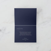 Elegant Navy & Silver Floral Wedding Collectie Bedankkaart (Binnen)