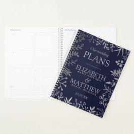 Elegant Navy & Silver Floral Wedding Collectie Planner