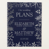 Elegant Navy & Silver Floral Wedding Collectie Planner (Voorkant)
